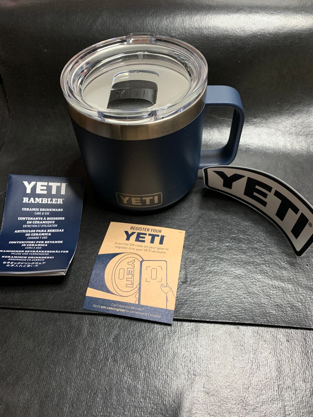 YETI Rambler 14 oz Ceramic Mug Navy ULINE Logo MagSlider Lid New